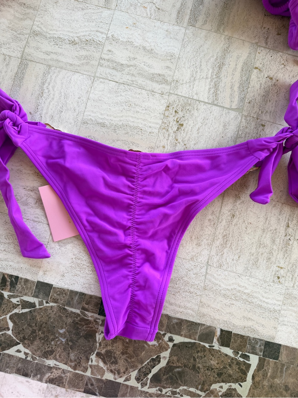 Purple Tie-Side Bikini Bottom - Picture 4 of 8
